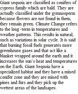 Giant Sequoias and Climate Change